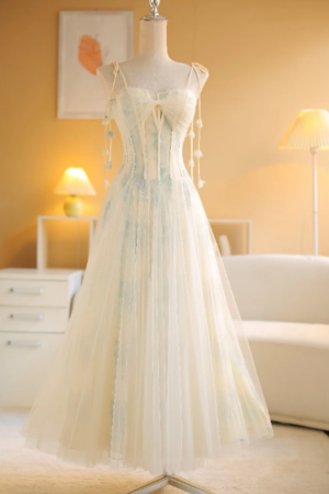 Đầm hai dây phủ lưới phom xòe Sò Vintage – mẫu EVELINA cho thuê tại Hà Nội