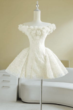 Váy trắng dáng xòe Sò Vintage – mẫu ALISA cho thuê tại Hà Nội