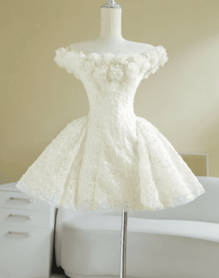 Váy trắng dáng xòe Sò Vintage – mẫu ALISA cho thuê tại Hà Nội